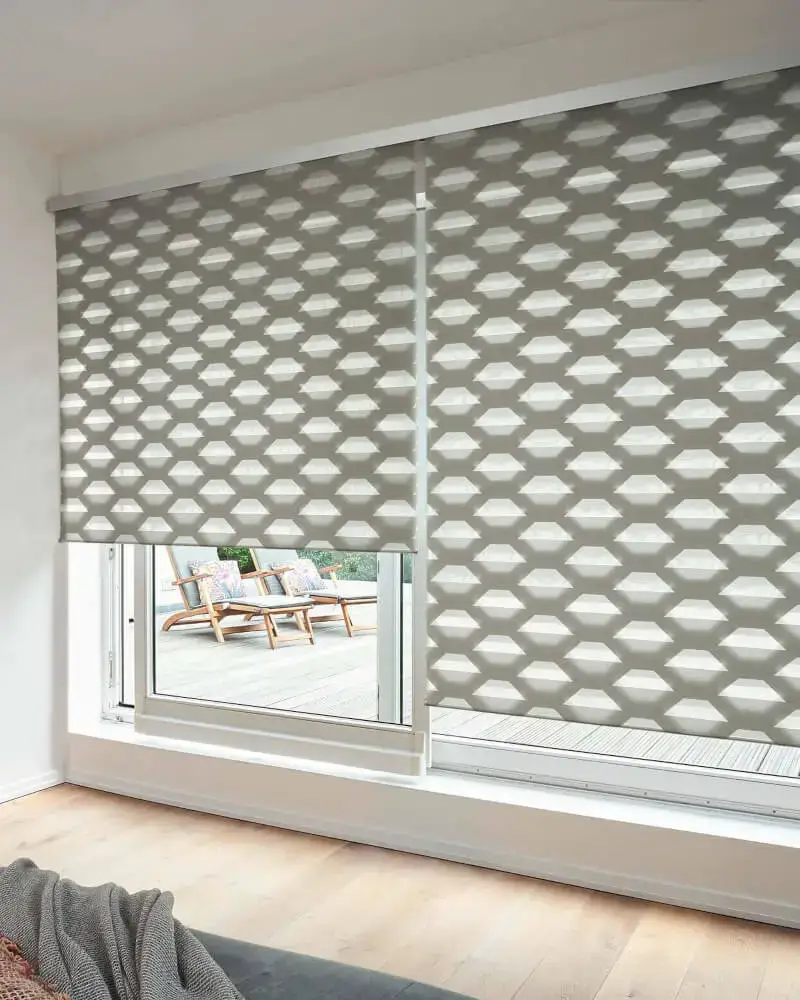 Doppelrollo Jab Cone Design-Rollo 'Cone' von JAB Anstoetz mit konischem Muster – stilvolle Fensterdekoration von Bielitza Raumausstattung